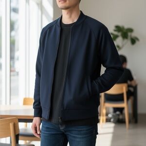 NWT men’s Stylus color Moonless Nights navy blue Zip-Up Jacket bomber Size Small